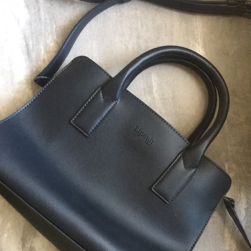 Lipault Paris black handbag with crossbody strap